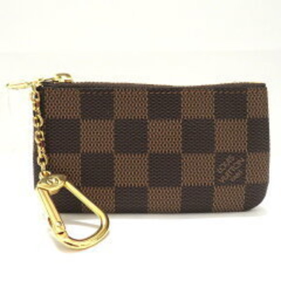 Louis Vuitton Brown Pochette Case Damier Leather Ebene - Picture 1 of 8